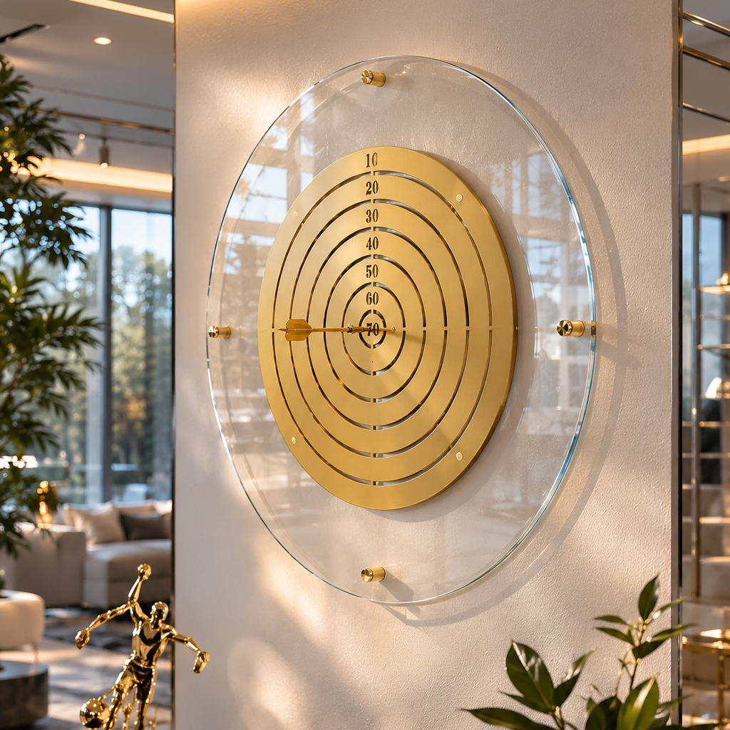 Manyetik Cam DartBoard Gold
