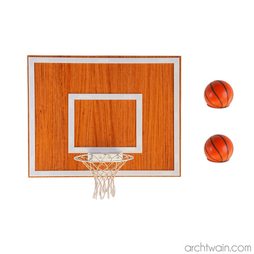 Afrika ceviz ahşap duvar basketbol potası, beyaz model