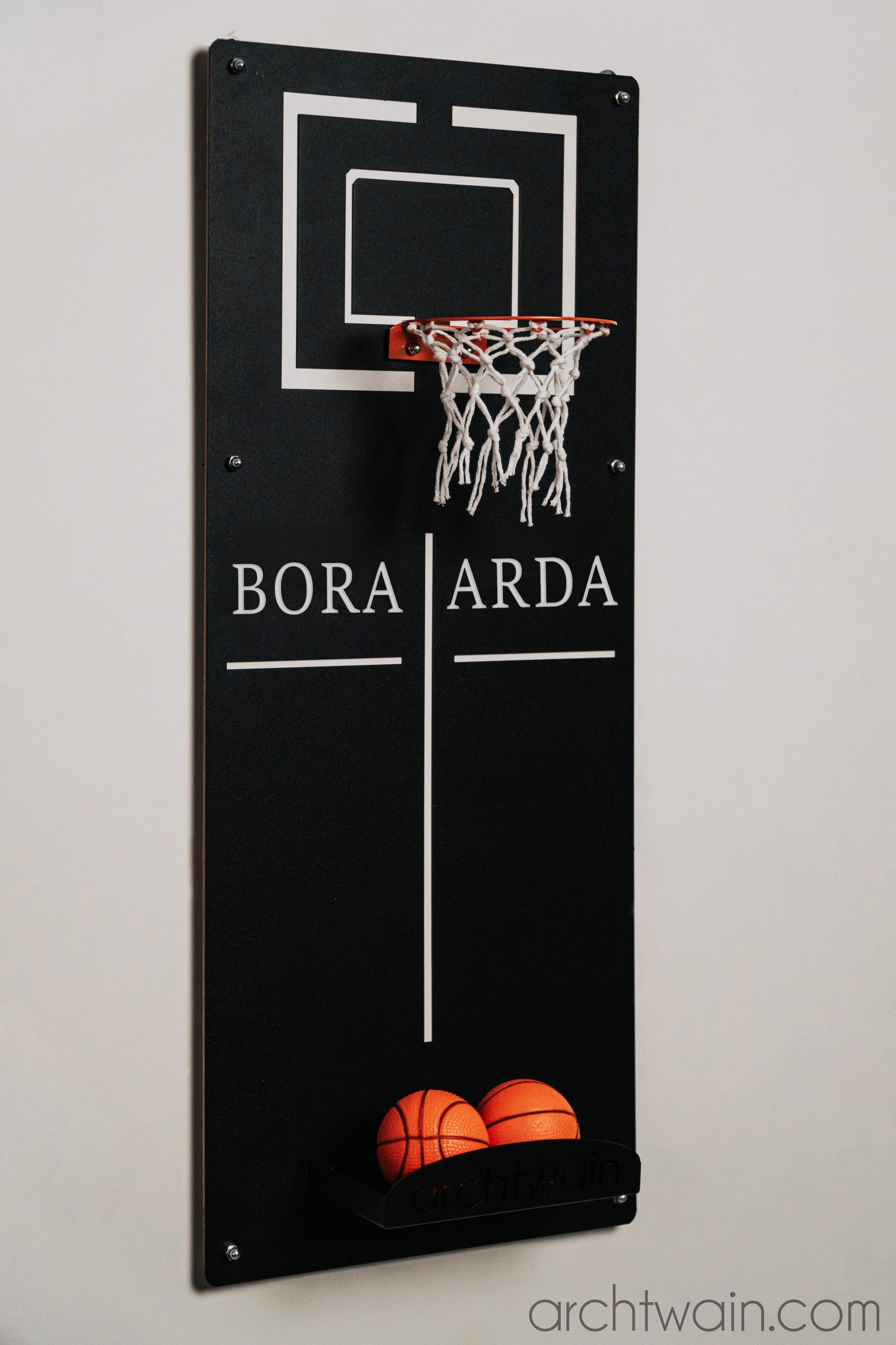 Kişiye özel basketbol potası, isim detayı