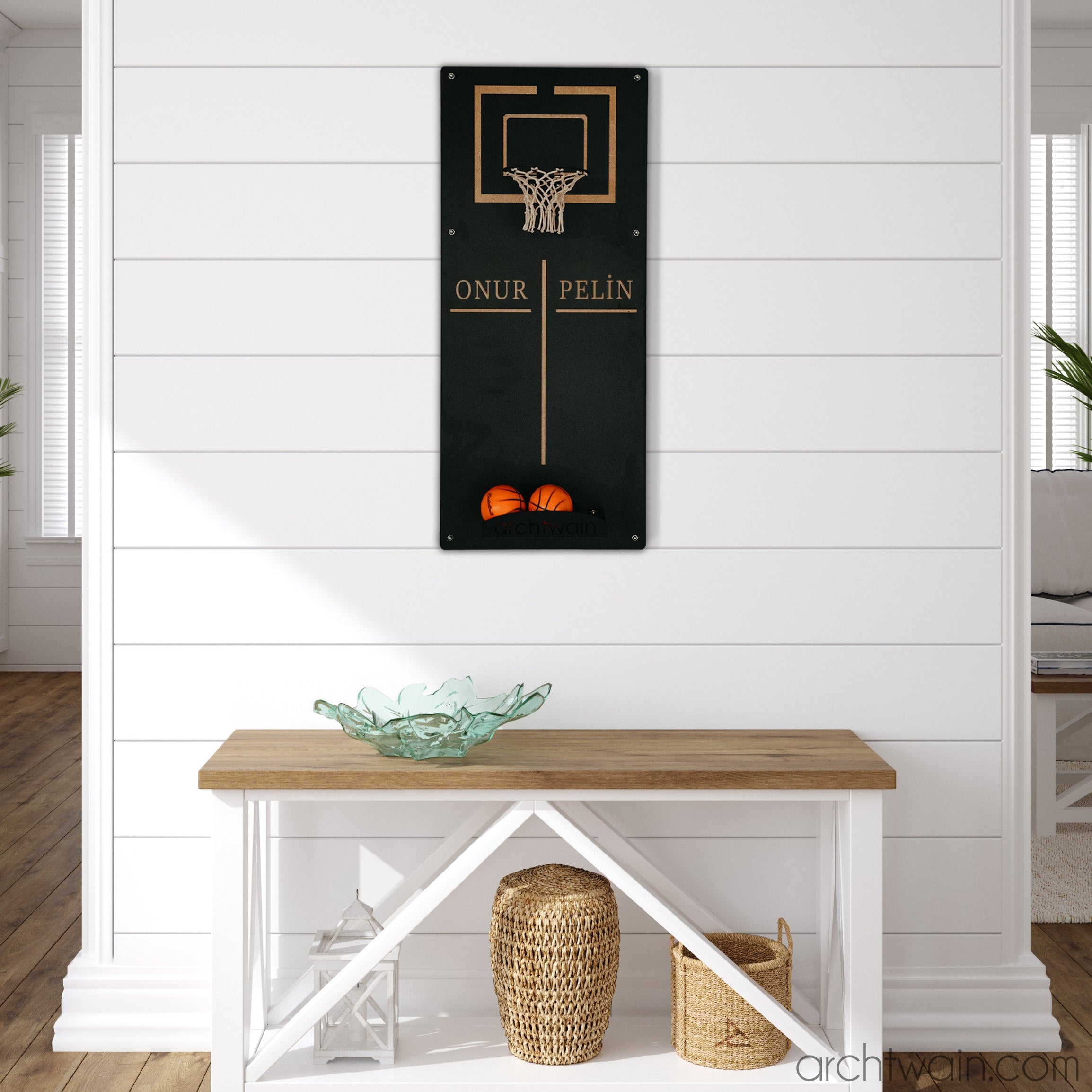 Kişiye özel Craft basketbol potası, duvara monte