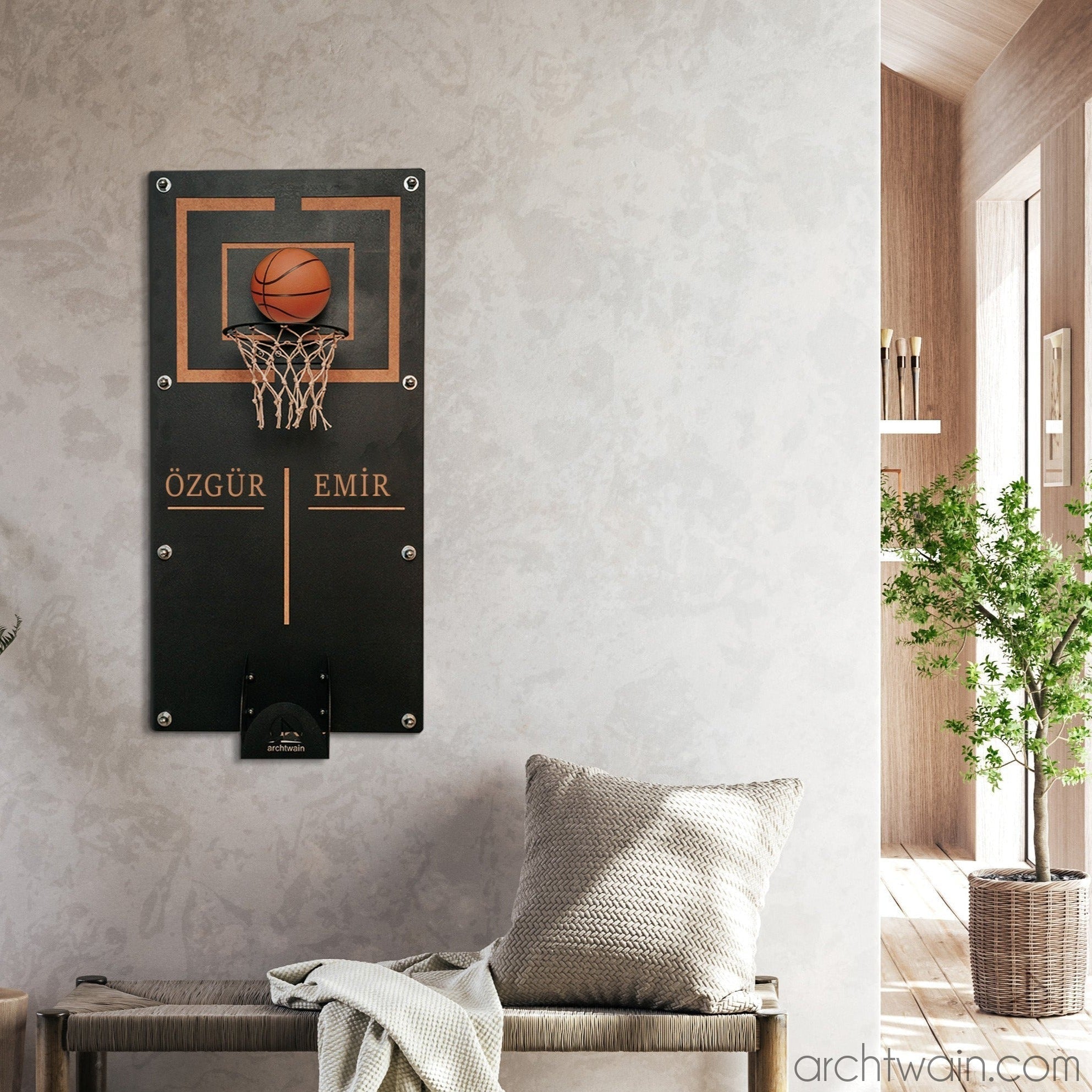 Kişiye özel Mega Craft basketbol potası, isim detayı