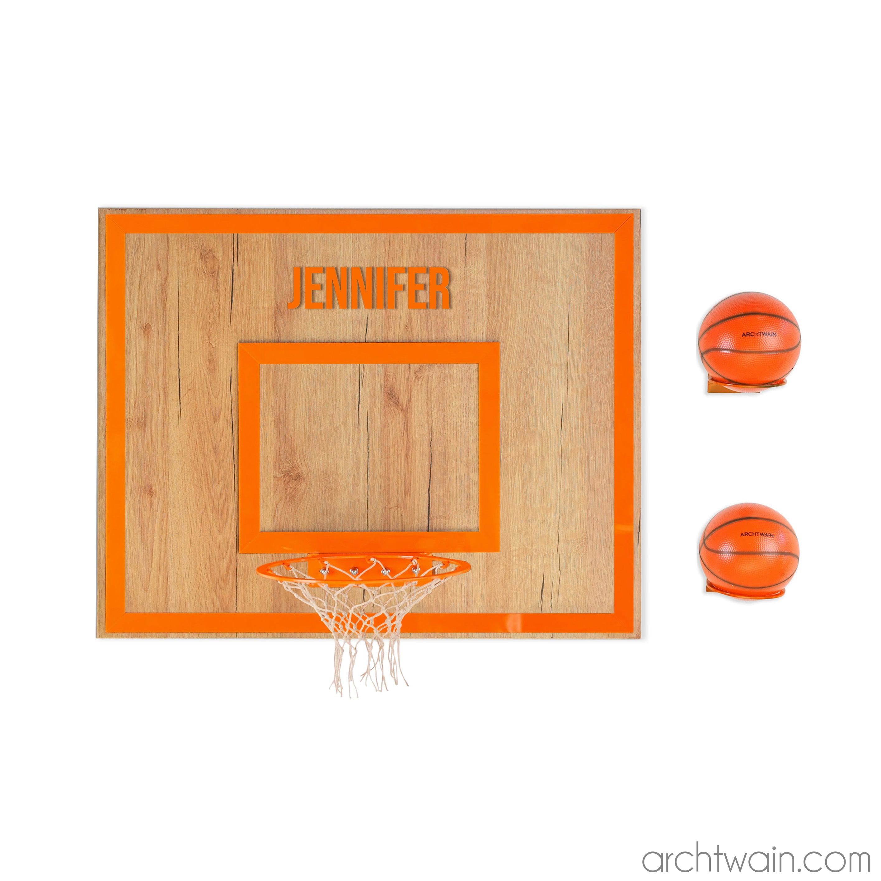 Kişiye özel Savana meşe ahşap basketbol potası, turuncu model
