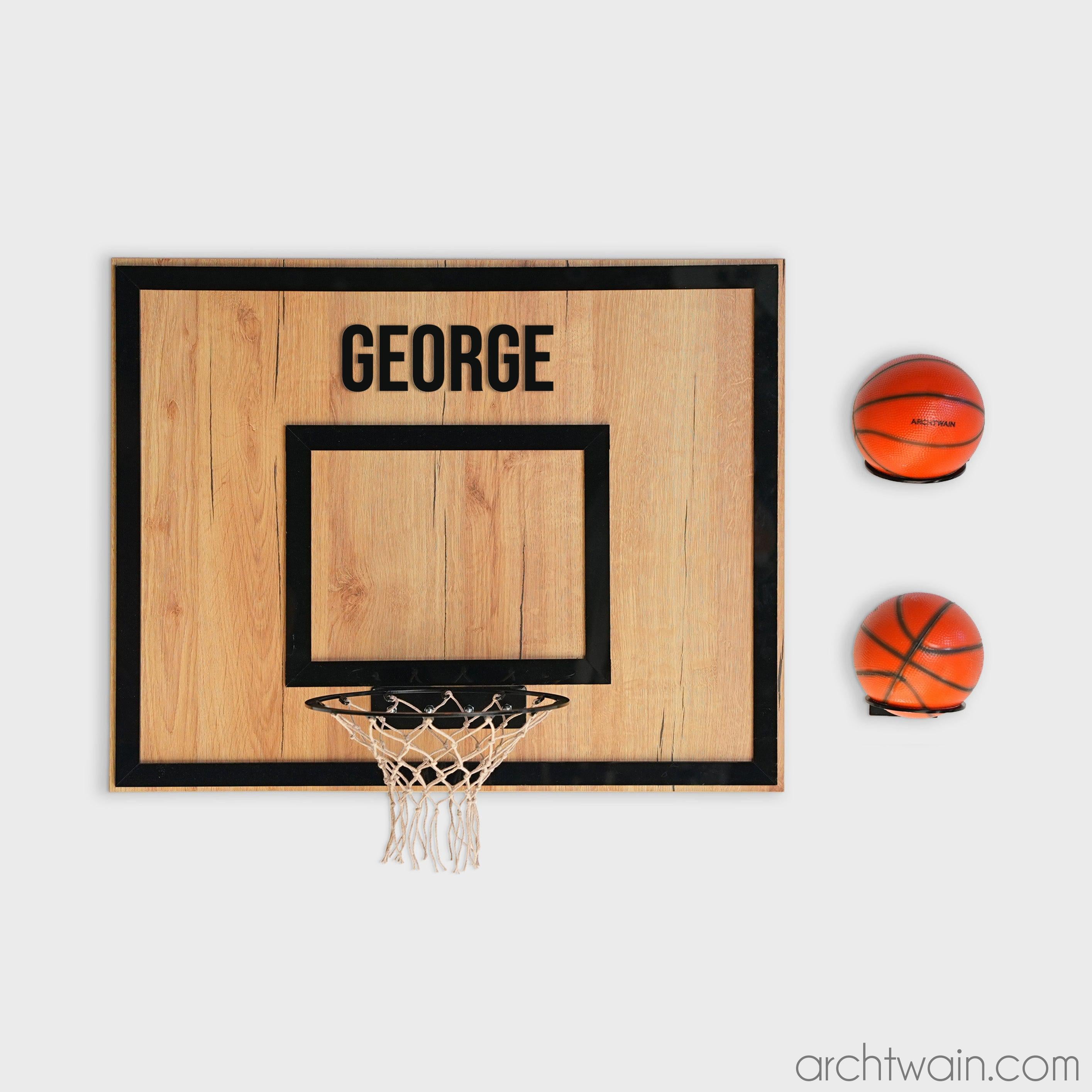 Kişiye özel Savana meşe ahşap basketbol potası, siyah model