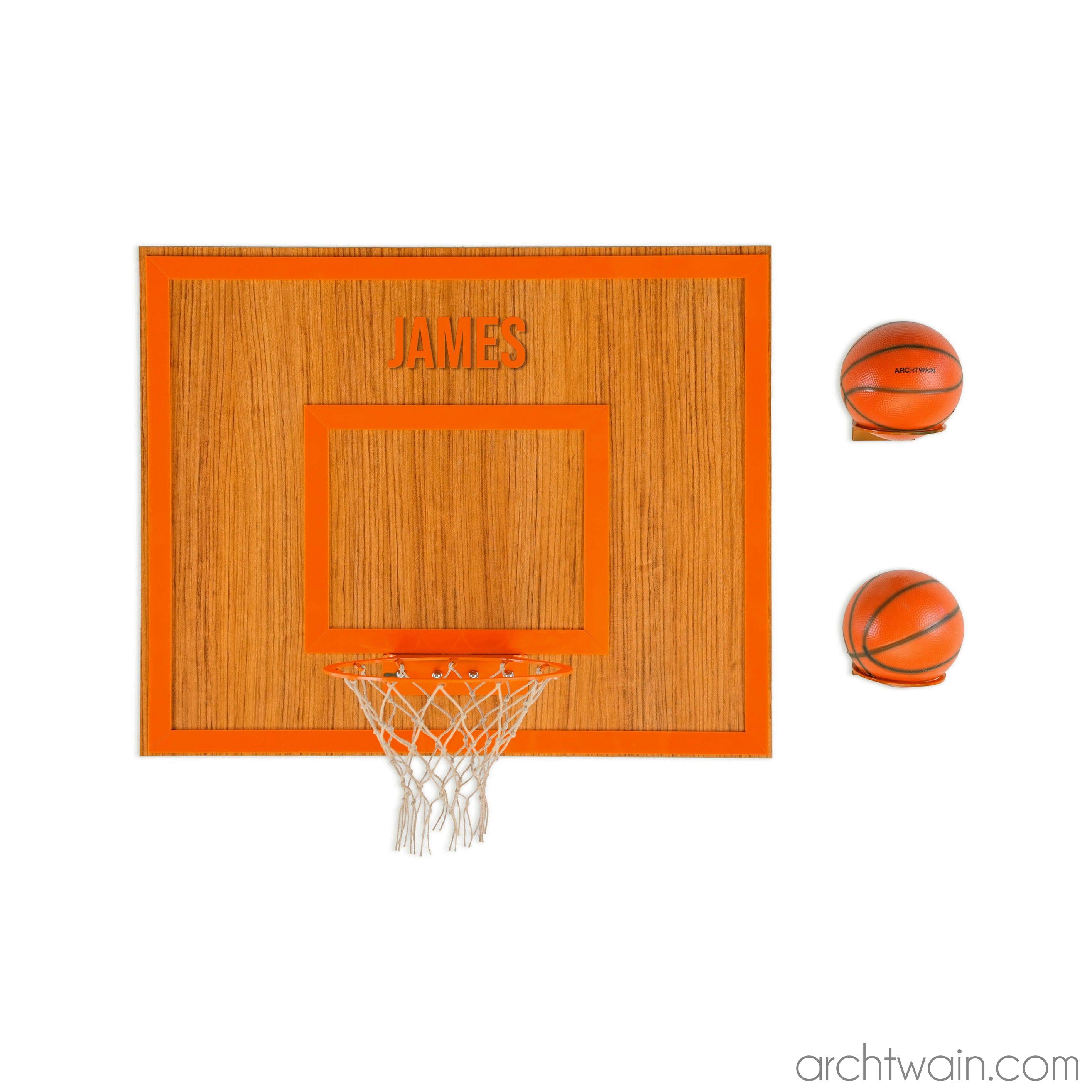 Kişiye özel Afrika ceviz ahşap basketbol potası, turuncu model