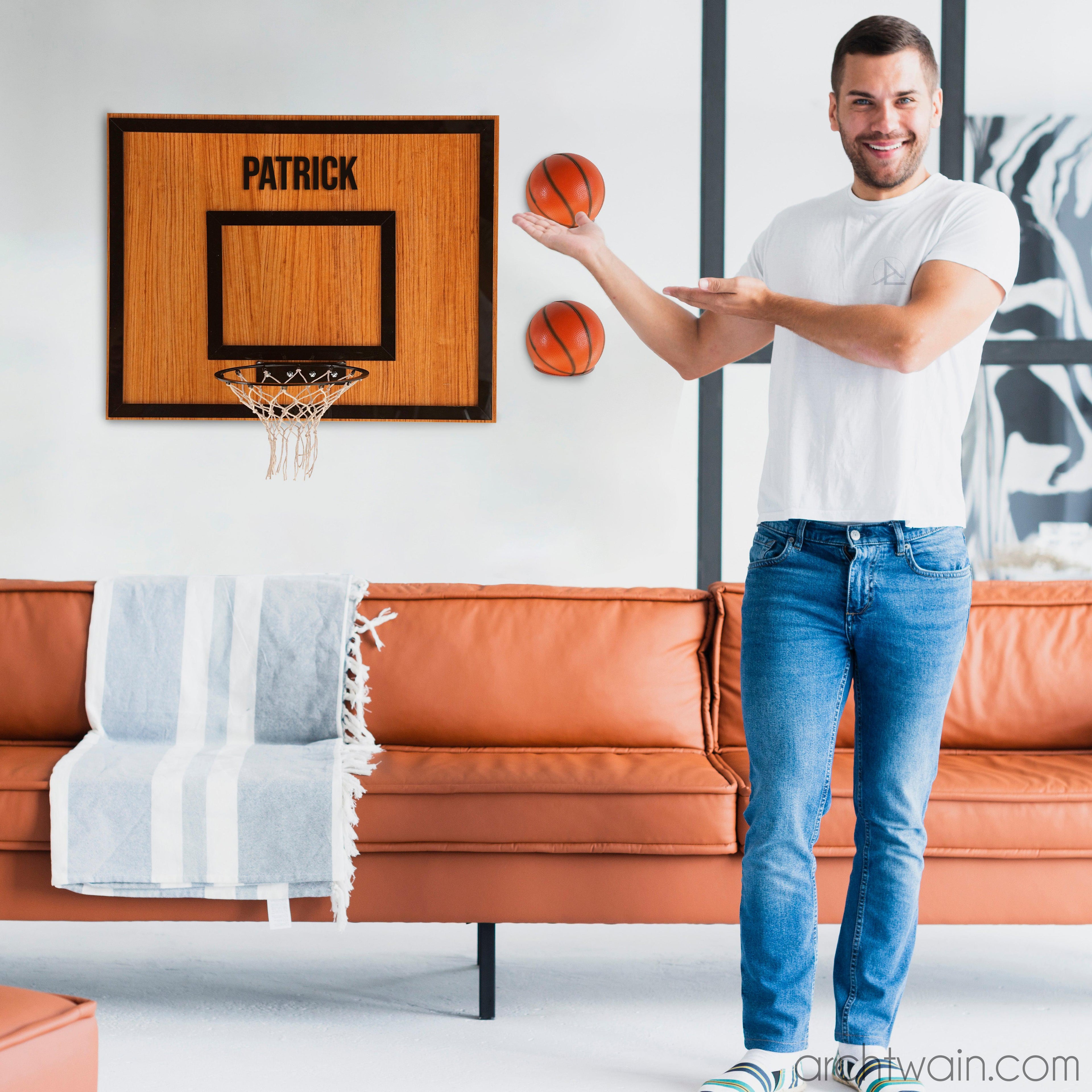 Kişiye özel Afrika ceviz basketbol potası, isim detayı