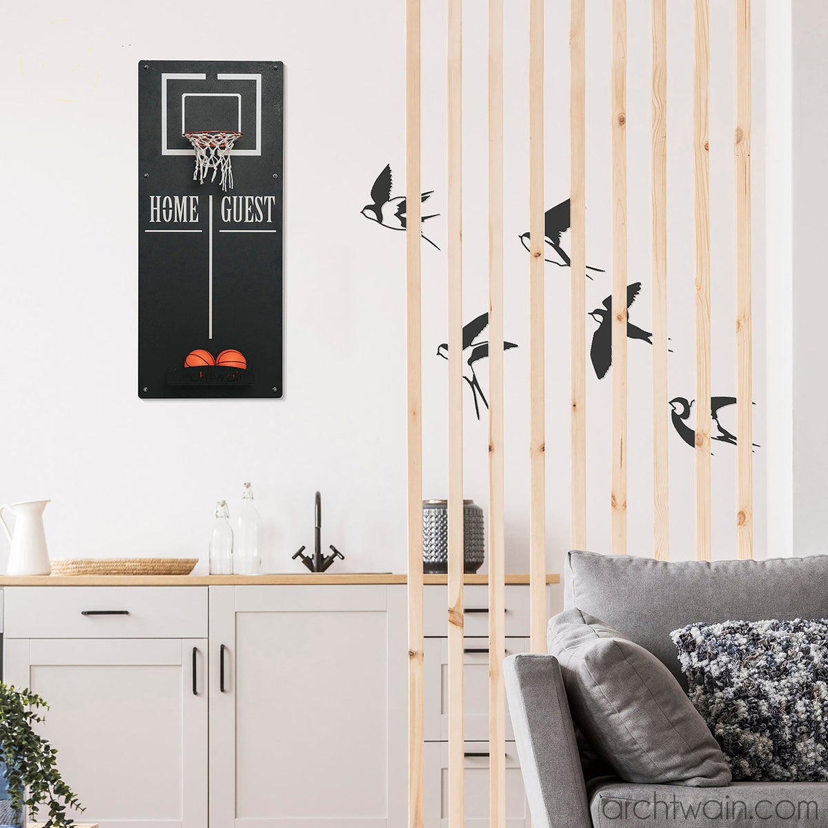 Metal duvar basketbol potası, ön görünüm