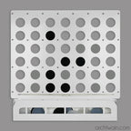 Beyaz Connect Four duvar oyunu, yakın görünüm