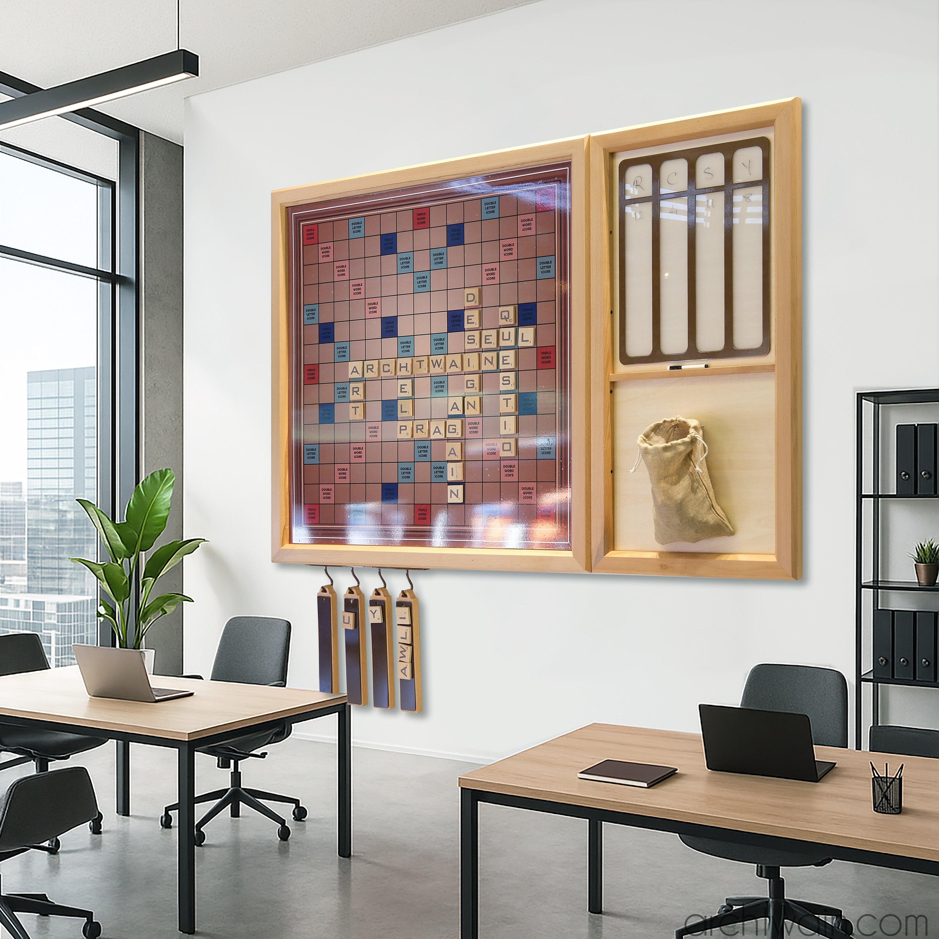 XXL doğal ahşap duvar kelime oyunu (Scrabble)