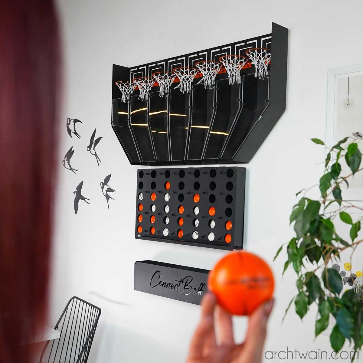 Connect Four basketbol oyunu, yandan görünüm