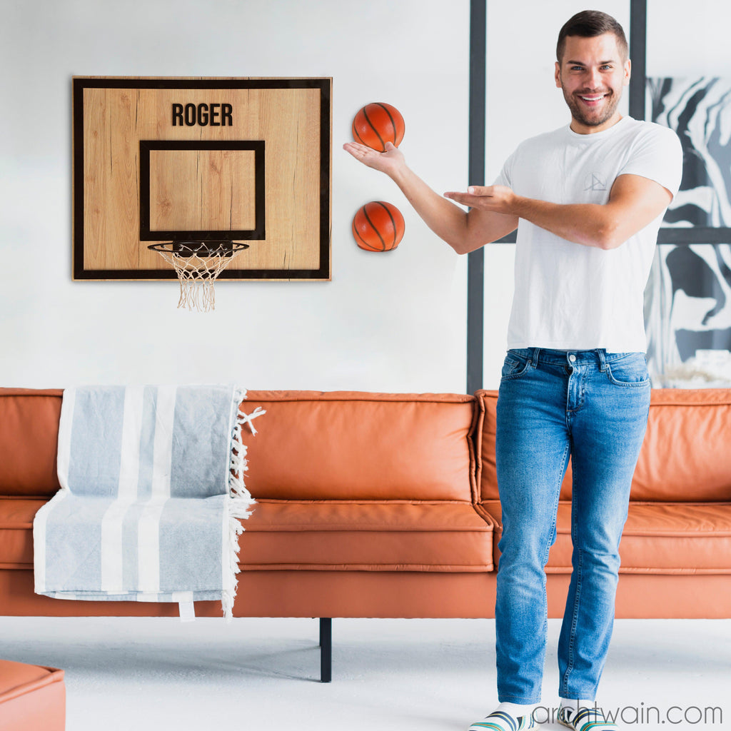 Kişiye özel Savana meşe ahşap basketbol potası, tam görünüm