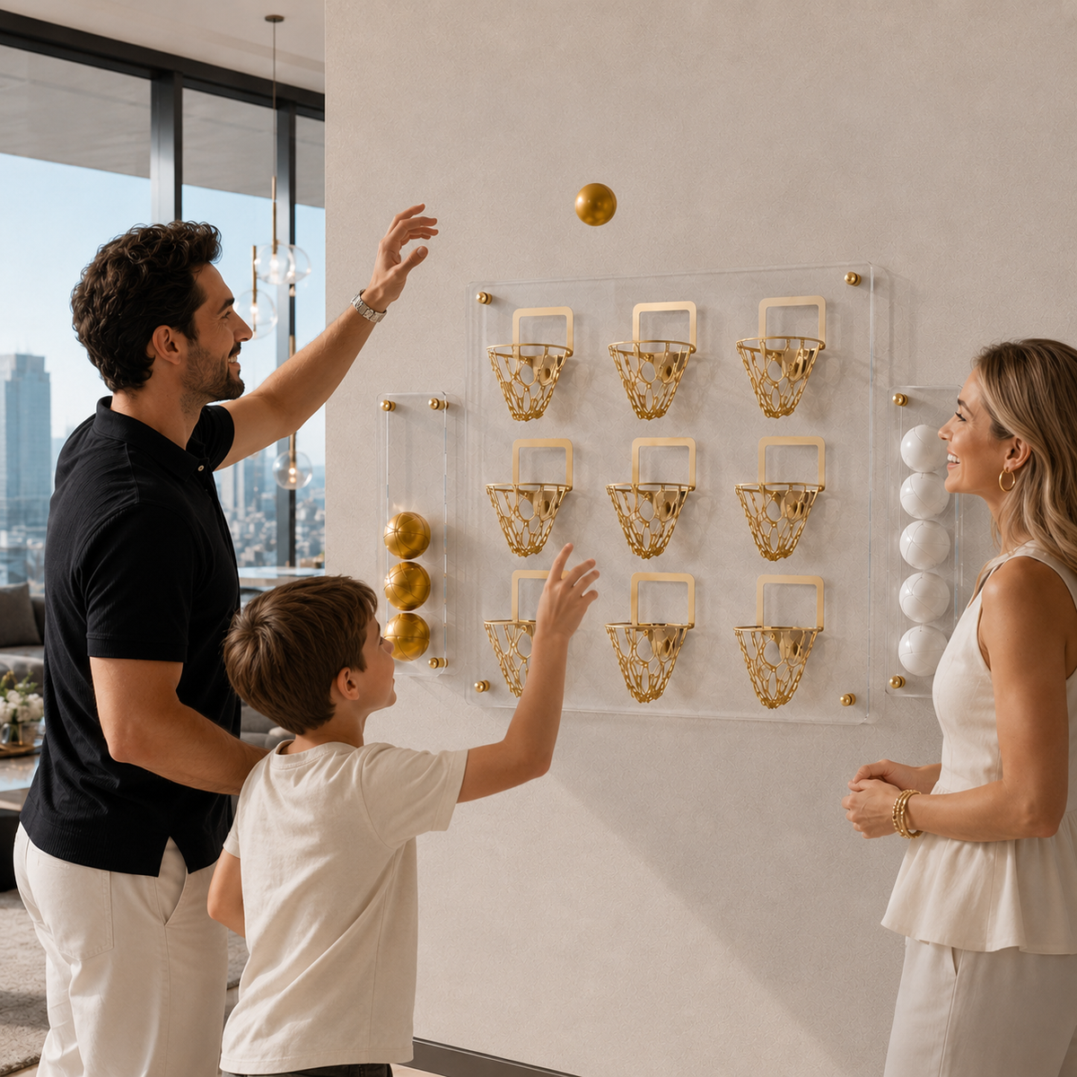 Luxury Cam Tic Tac Toe Basketbol Gold, yüzey detayı