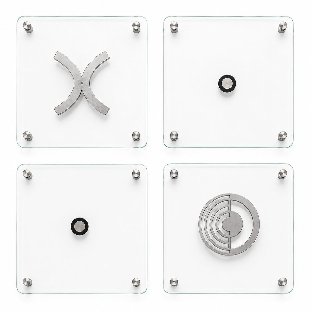 Vitreous Cam Tic Tac Toe XXL, el yapımı cam XOX tasarımı