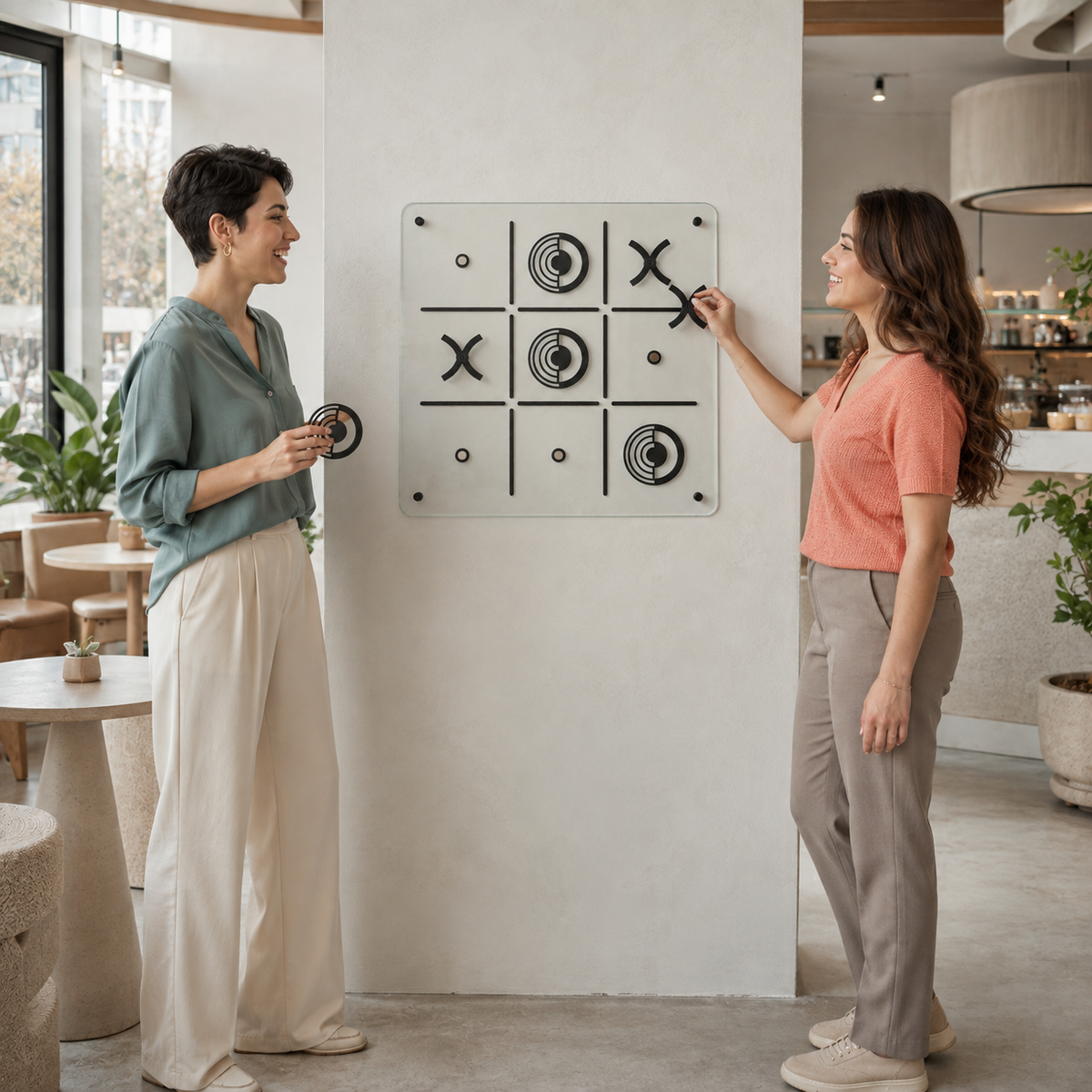 Vitreous Cam Tic Tac Toe Siyah, cam yüzey dokusu, yakın görünüm