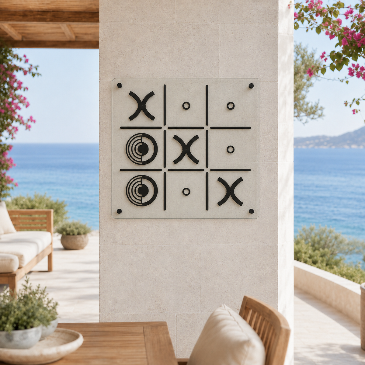 Vitreous Cam Tic Tac Toe Siyah