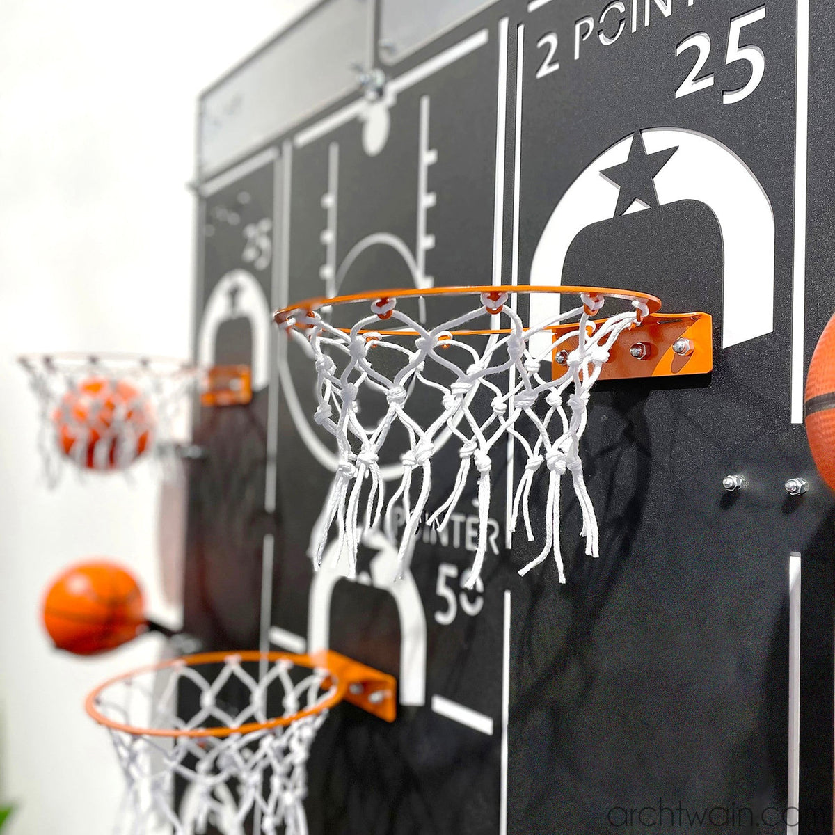 Salon duvarında Mega All-Star basketbol potası
