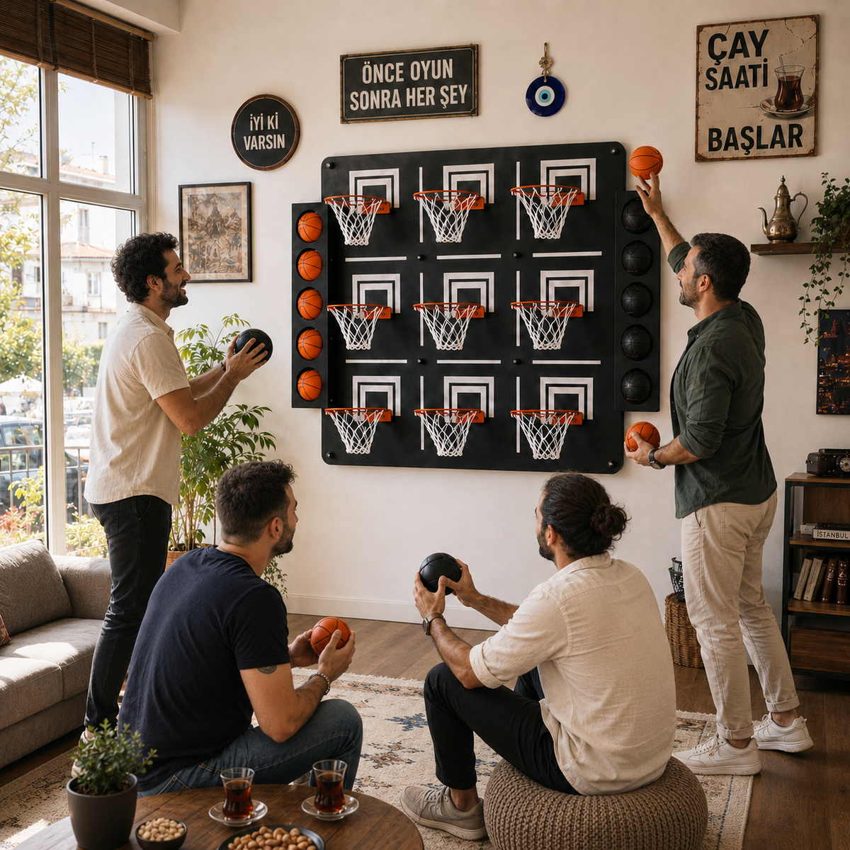 Mega tic tac toe basketbol oyunu, yakın görünüm