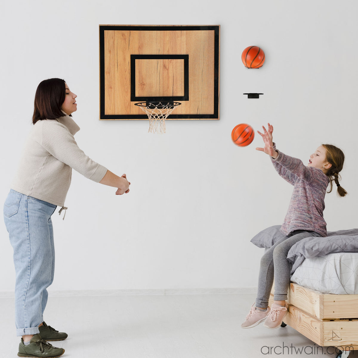 Savana meşe ahşap basketbol potası, farklı açıdan