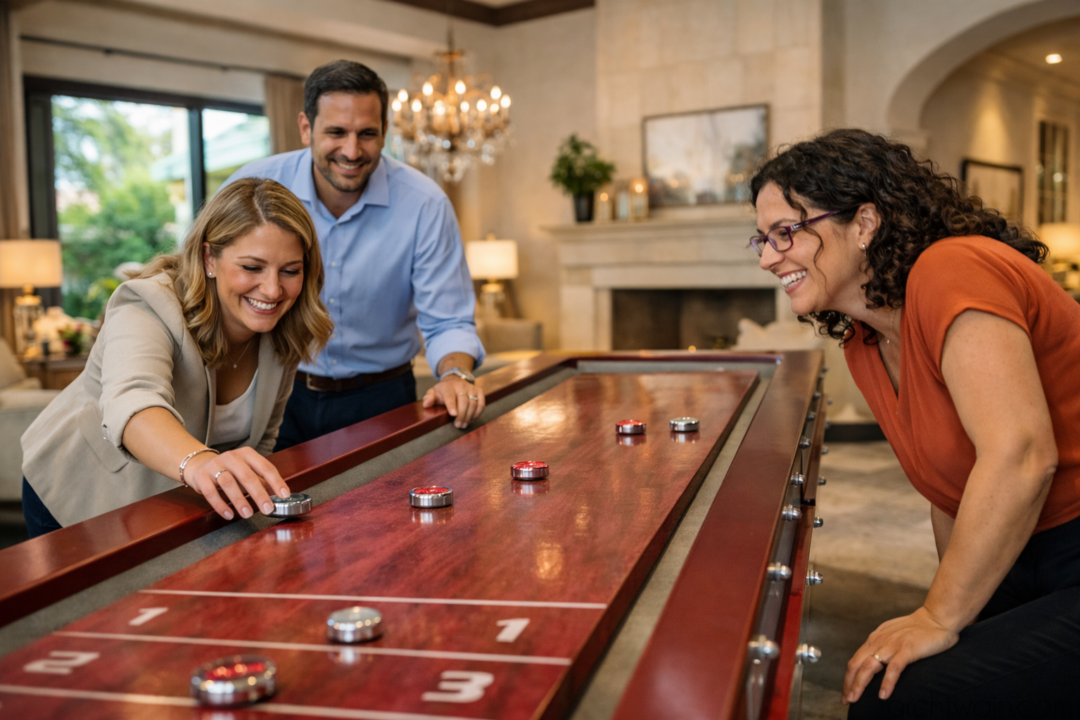 Purple Royale Grand shuffleboard, oyun yüzeyi detayı