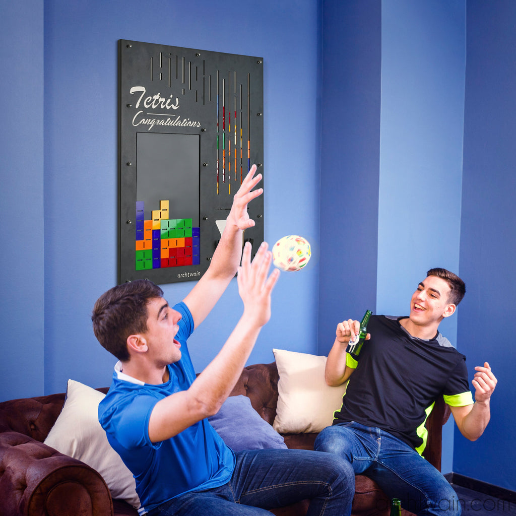 Ahşap Tetris puzzle zeka oyunu, tam görünüm