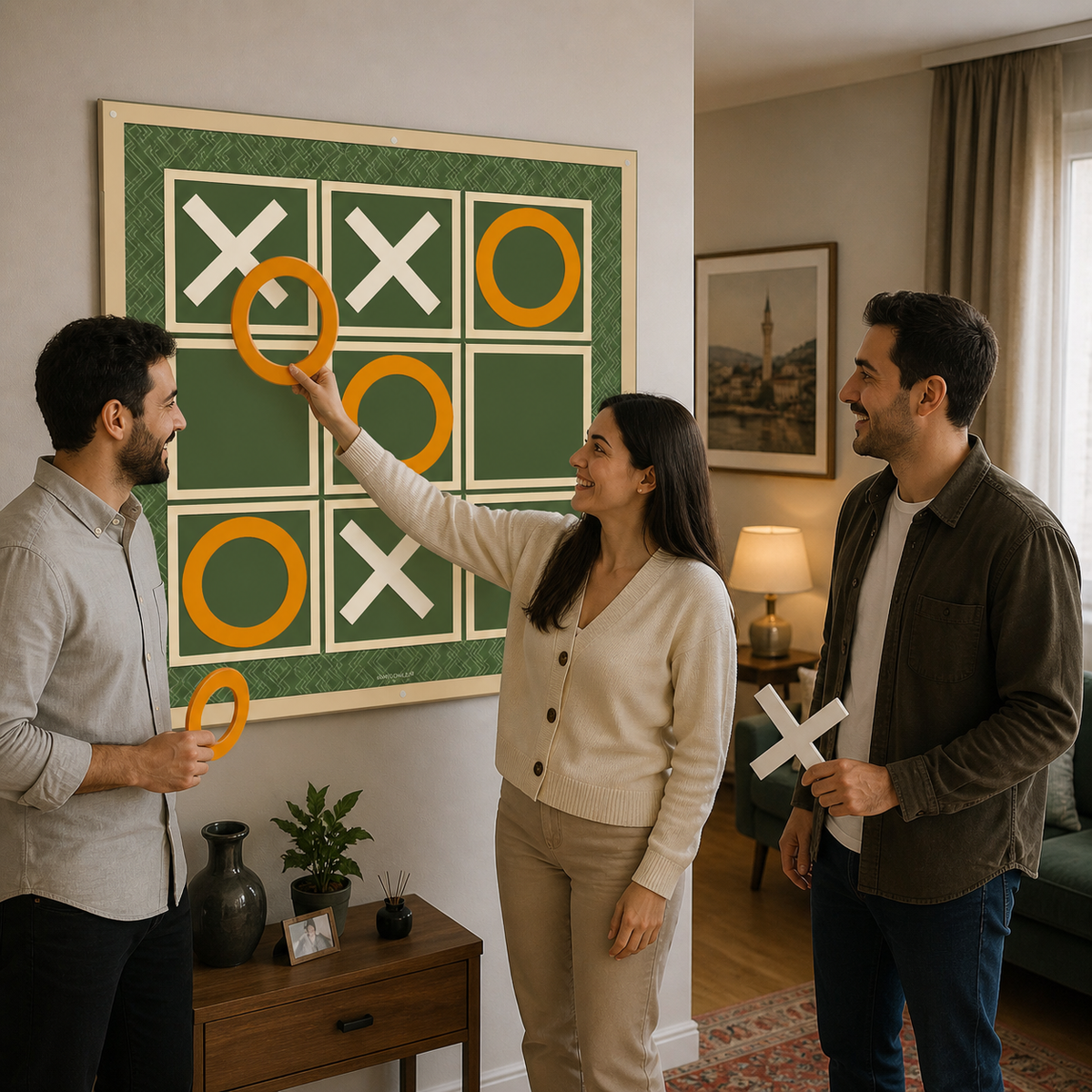 Adaçayı yeşili tic tac toe (XOX) oyunu