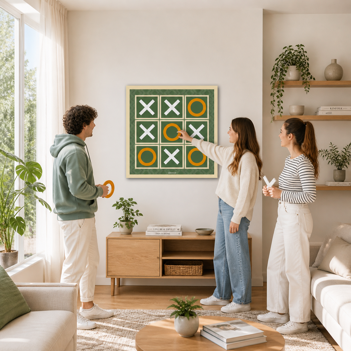 Adaçayı yeşili tic tac toe oyunu, üstten görünüm