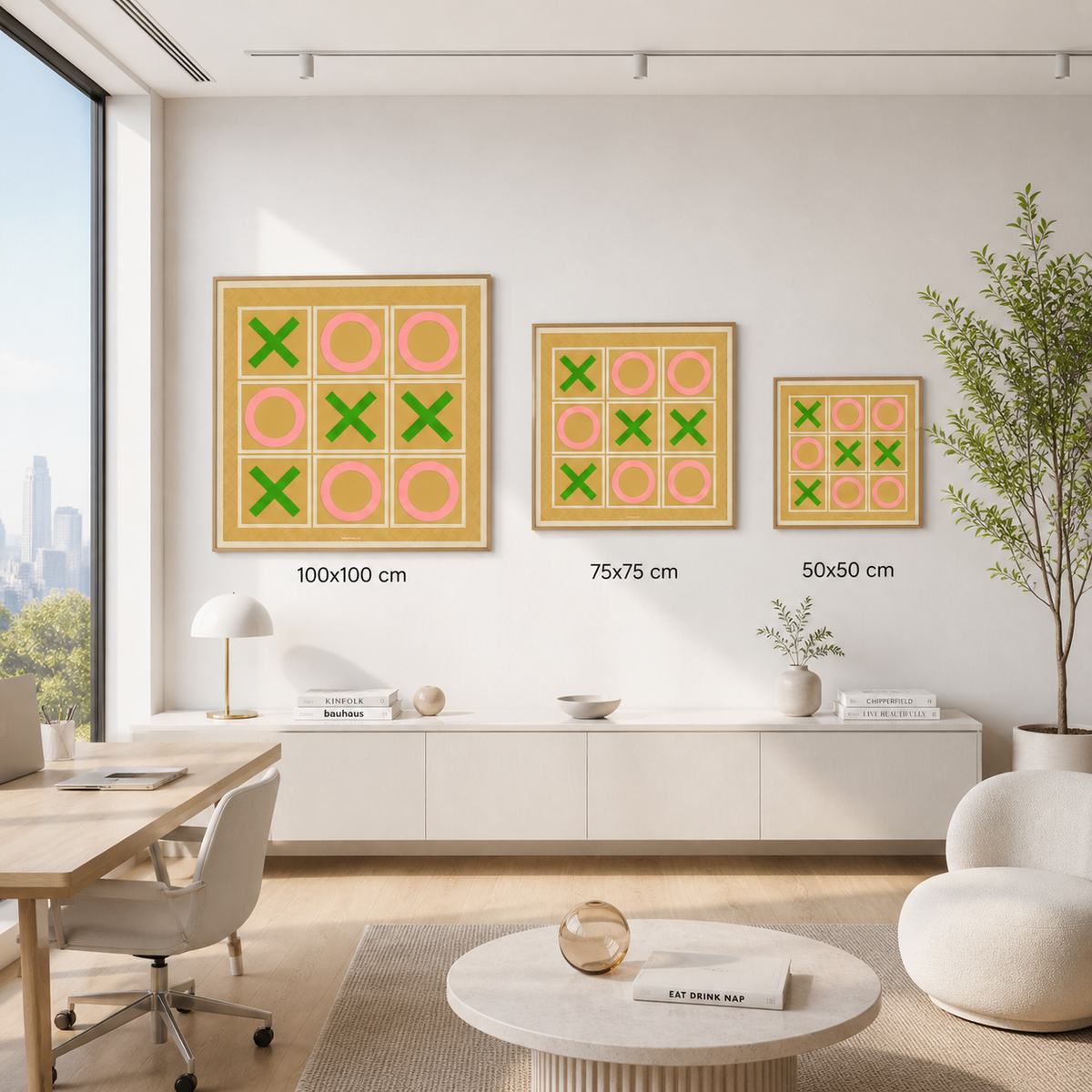 Sarı tic tac toe oyunu, yakın görünüm