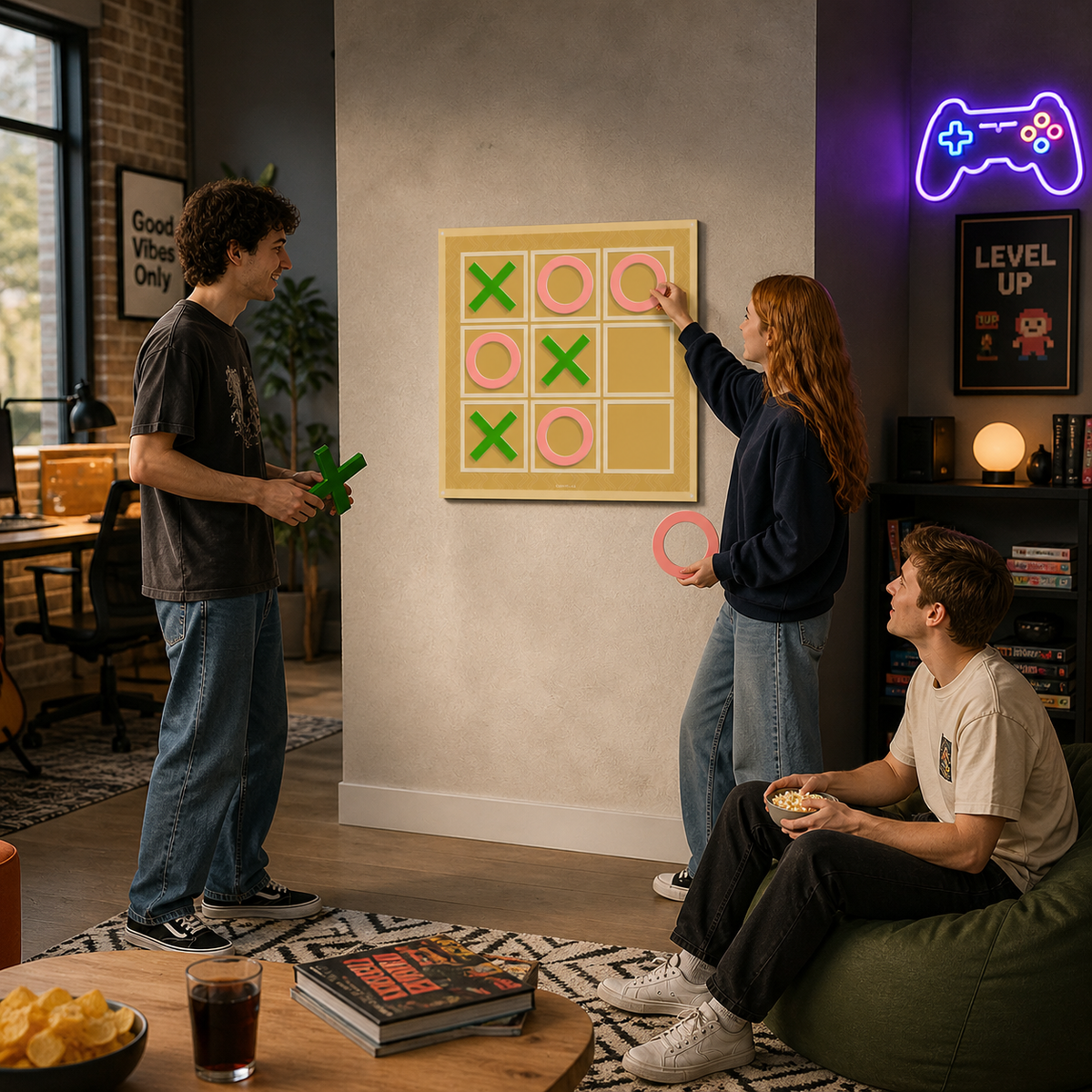 Sarı tic tac toe (XOX) oyunu