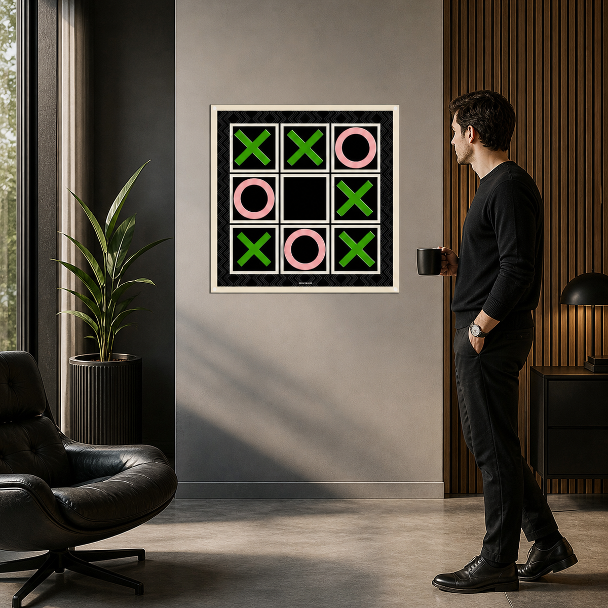 Siyah tic tac toe oyunu, ön görünüm