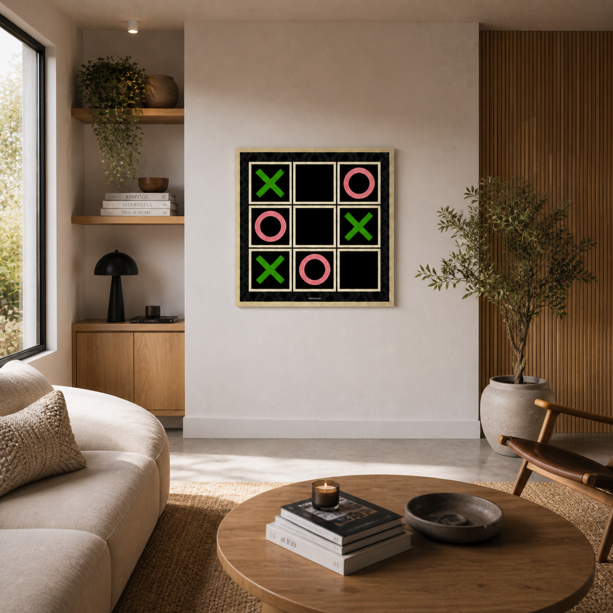 Siyah tic tac toe oyunu, üstten görünüm