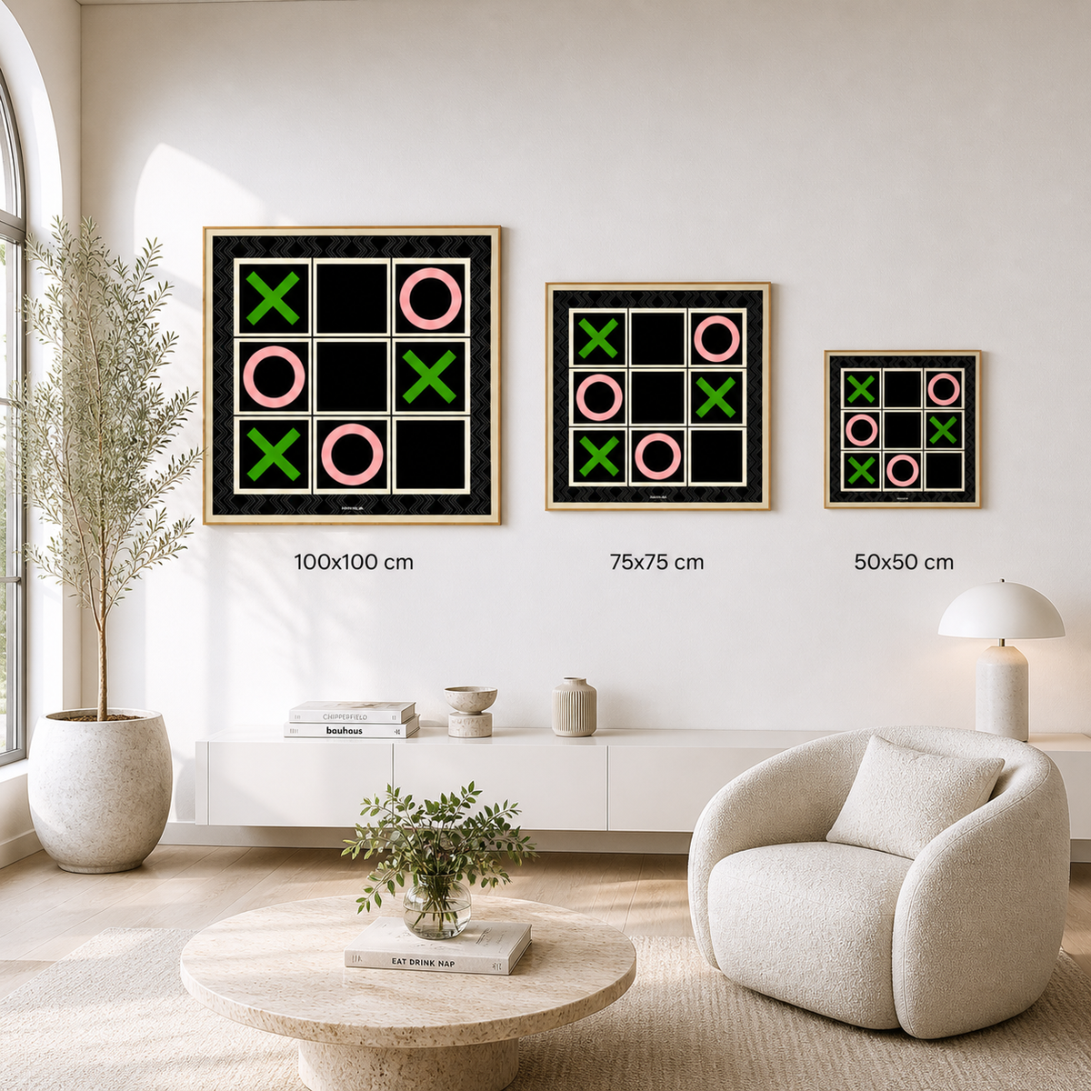Siyah tic tac toe oyunu, yakın görünüm