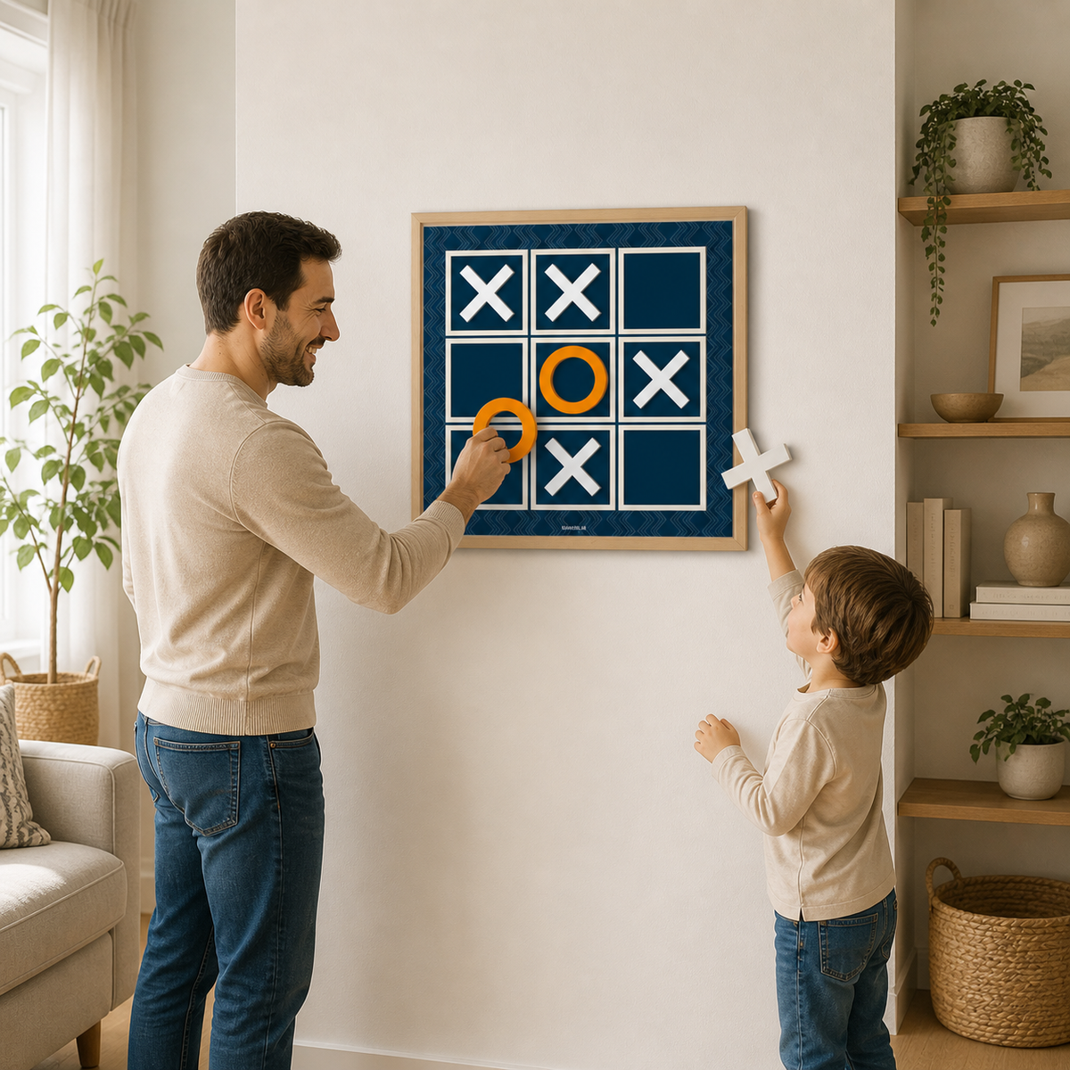 İndigo mavi tic tac toe oyunu, yakın görünüm