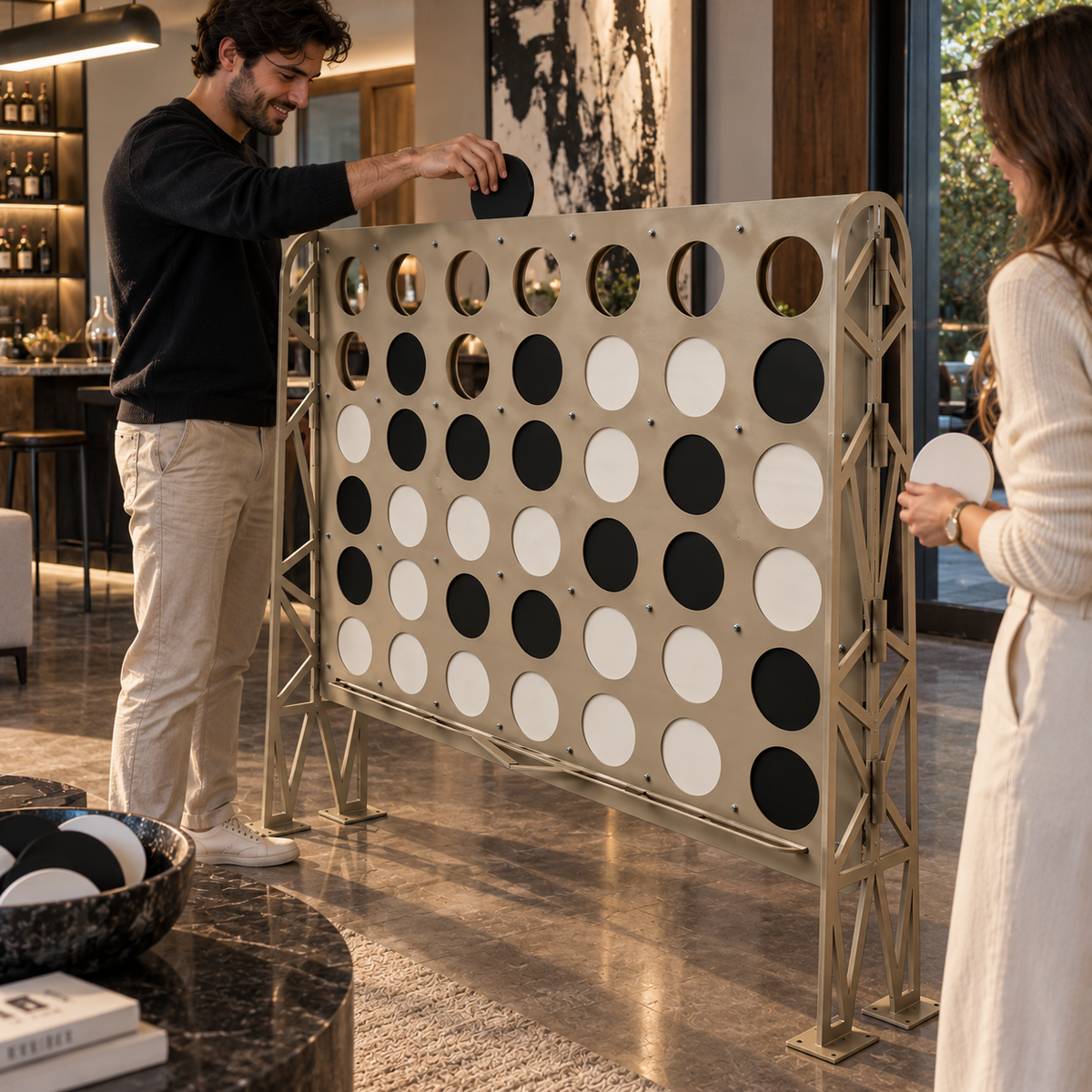 Taşınabilir XXL Connect Four Naturel