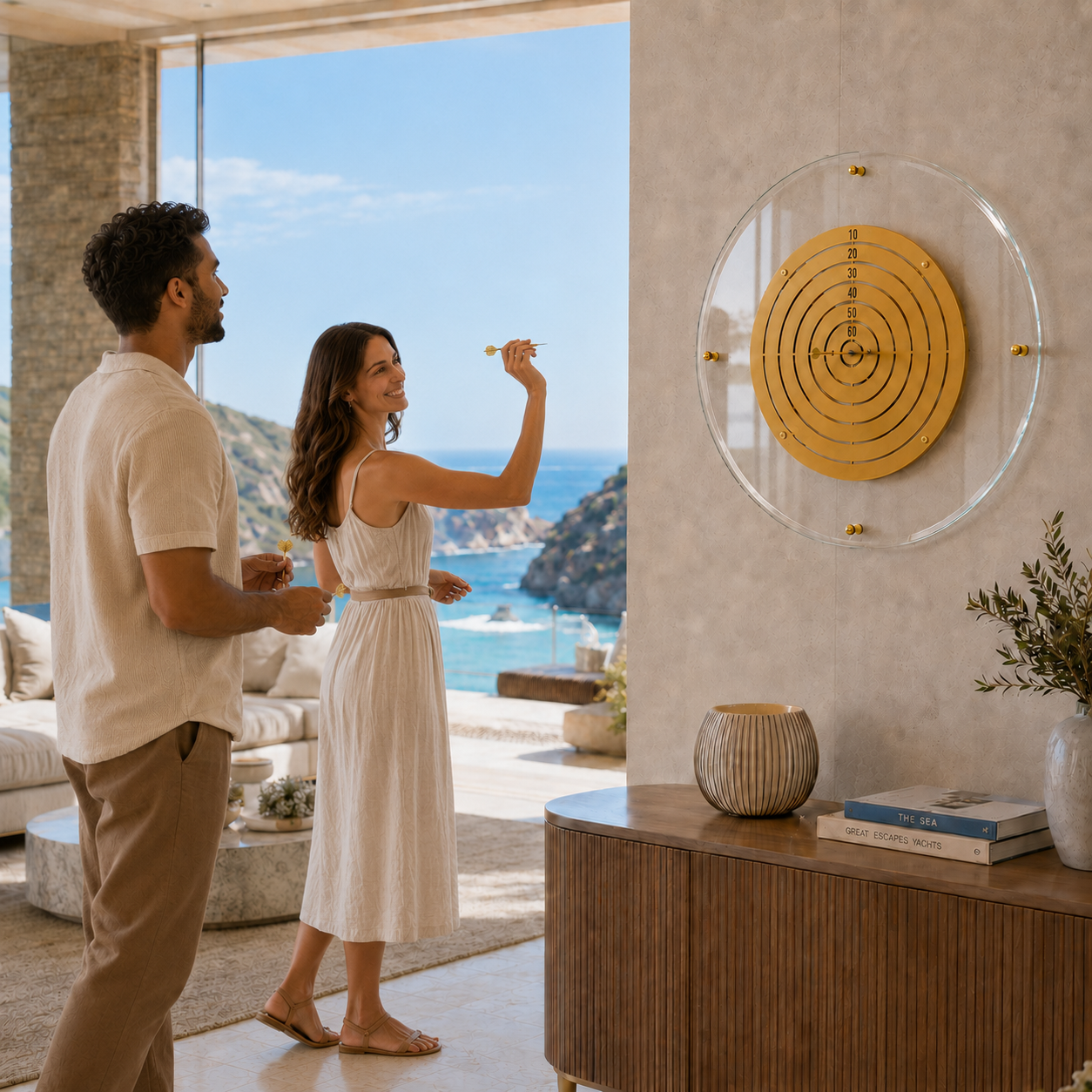 Manyetik Cam DartBoard Gold