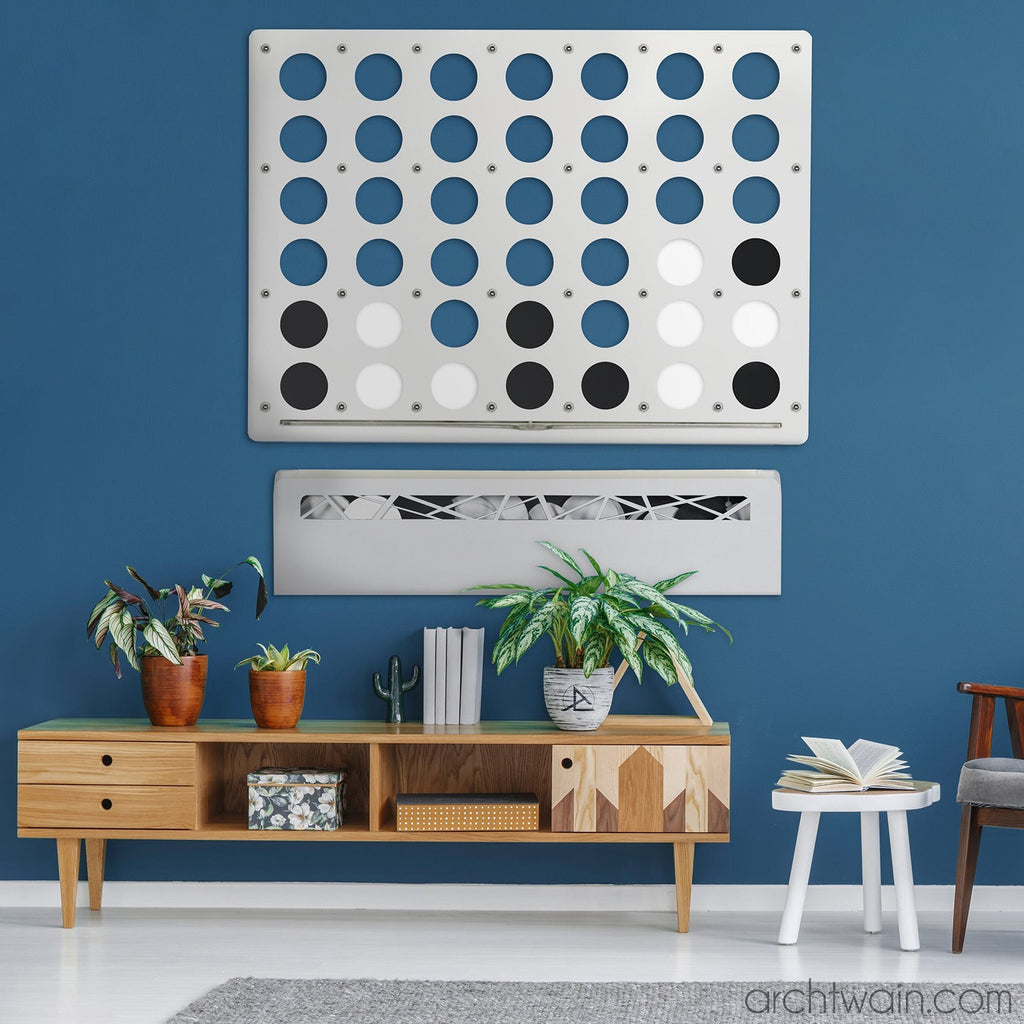 Archtwain - Mega Beyaz Connect Four-dekoratif duvar oyunu-www.archtwain.com -