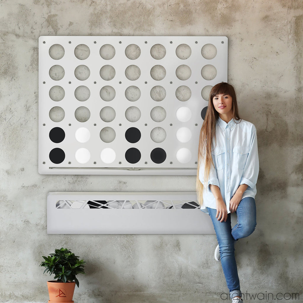 Archtwain - Mega Beyaz Connect Four-dekoratif duvar oyunu-www.archtwain.com -
