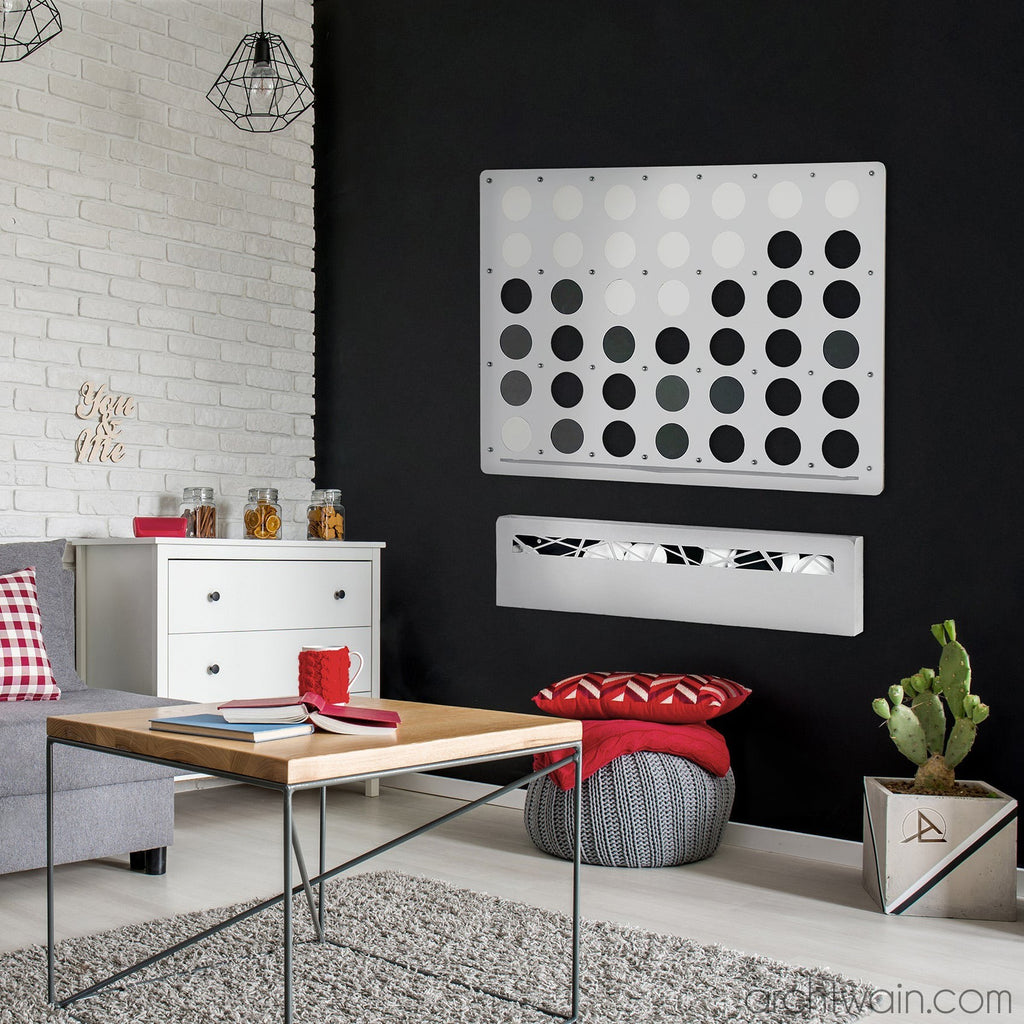 Archtwain - Mega Beyaz Connect Four-dekoratif duvar oyunu-www.archtwain.com -
