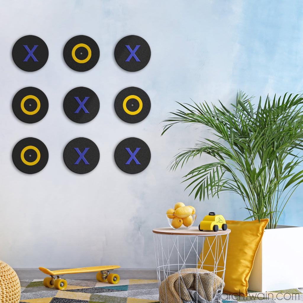 Archtwain - Tic Tac Toe 'Renkli Çekişme'-dekoratif duvar oyunu-www.archtwain.com -