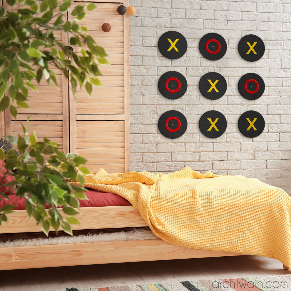 Archtwain - Tic Tac Toe 'Renkli Çekişme'-dekoratif duvar oyunu-www.archtwain.com -