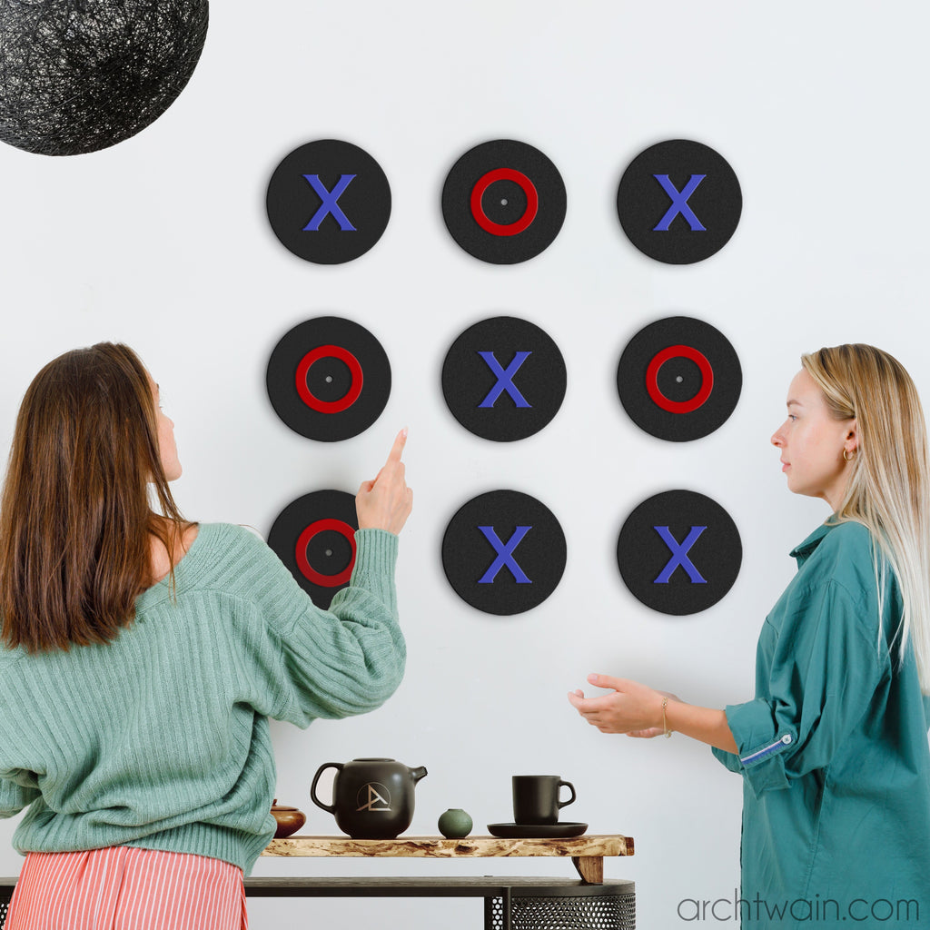 Archtwain - Tic Tac Toe 'Renkli Çekişme'-dekoratif duvar oyunu-www.archtwain.com -