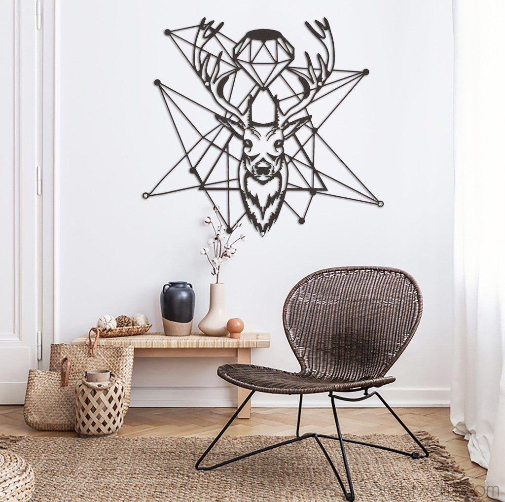 Archtwain - Metal Dekor Shined Stag-Metal duvar dekoru-www.archtwain.com -84 cm x 90 cm-
