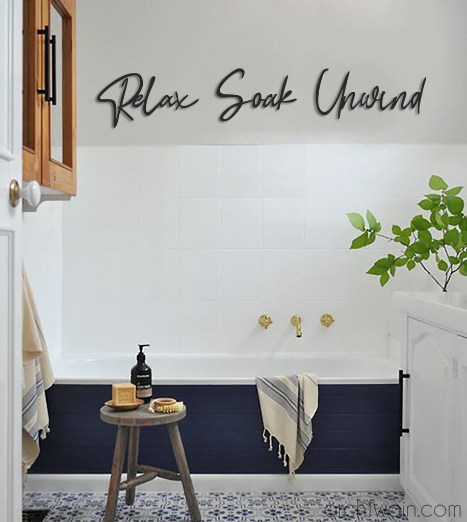 Archtwain - Relax Soak Unwind Metal Duvar Yazısı-Metal duvar yazısı-www.archtwain.com -