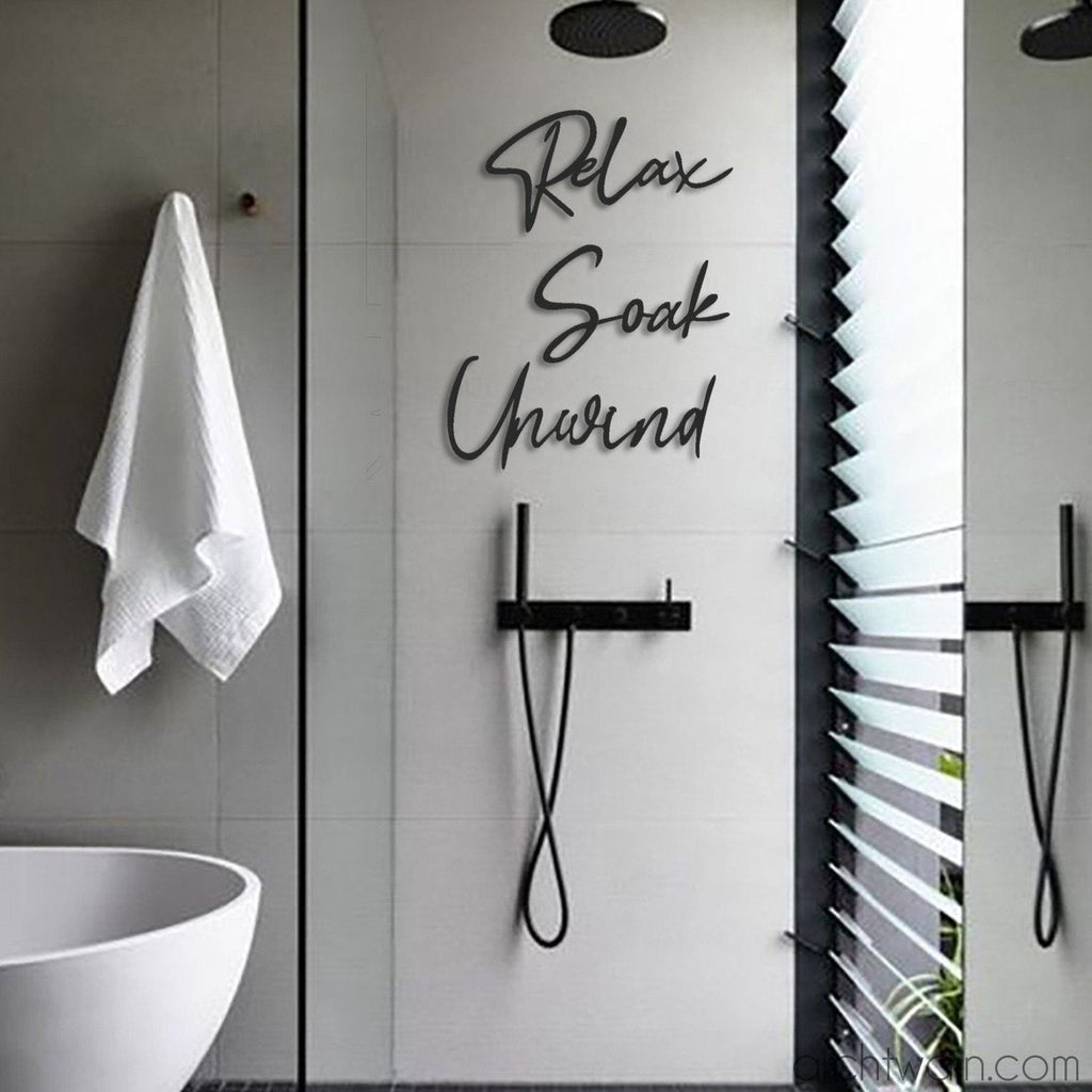 Archtwain - Relax Soak Unwind Metal Duvar Yazısı-Metal duvar yazısı-www.archtwain.com -